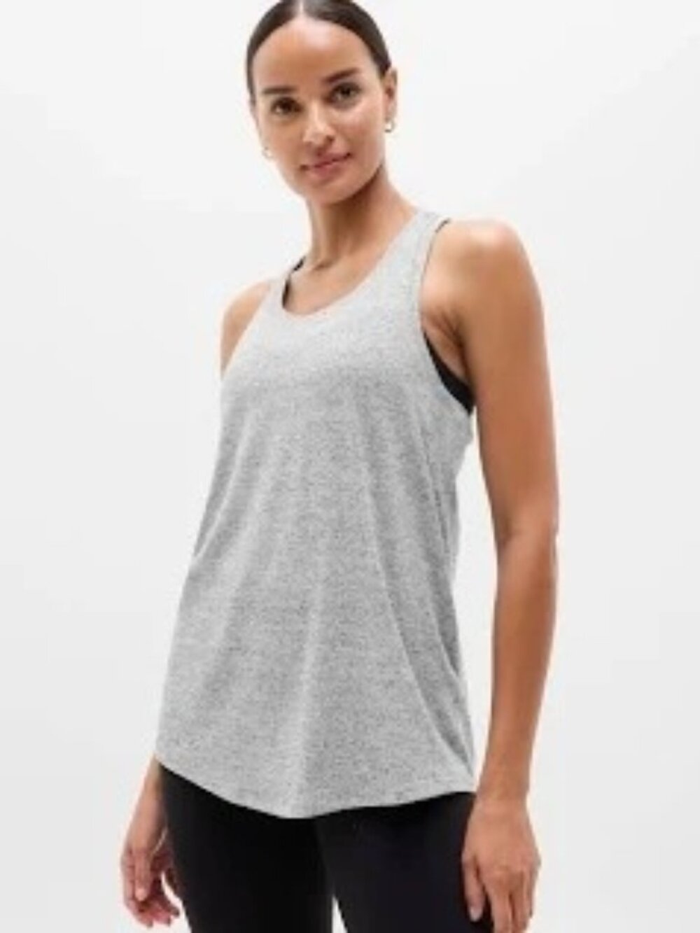NWT Athleta Ease In Rib Tank top, Light Grey, XL